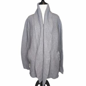 Irelands Eye gray long cardigan sweater knit wool blend size S